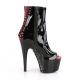 bottine pole dance peep toe noire avec laçage corset noir sur dos rouge verni à talon aiguille