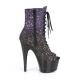 bottine pole dance peep toe violette pailletée multicolore avec plateforme noire pailletée fine