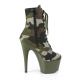 bottine pole dance camouflage (vert, marron, beige, noir) à talon aiguille | - Pleaser Shoes