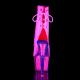 bottine pole dance ouverte rose fluo pailletée avec plateforme rose fluo pailletée et talon 18 cm