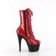 Bottine plateforme à boucles rouge vernie et talon 18 cm | Pleaser hight Heels