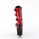 Bottine plateforme à boucles rouge vernie et talon aiguille 18 cm | Pleaser hight Heels