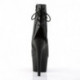 Bottine ouverte noire mate texturée à plateforme noire mate et talon 18 cm | high heels