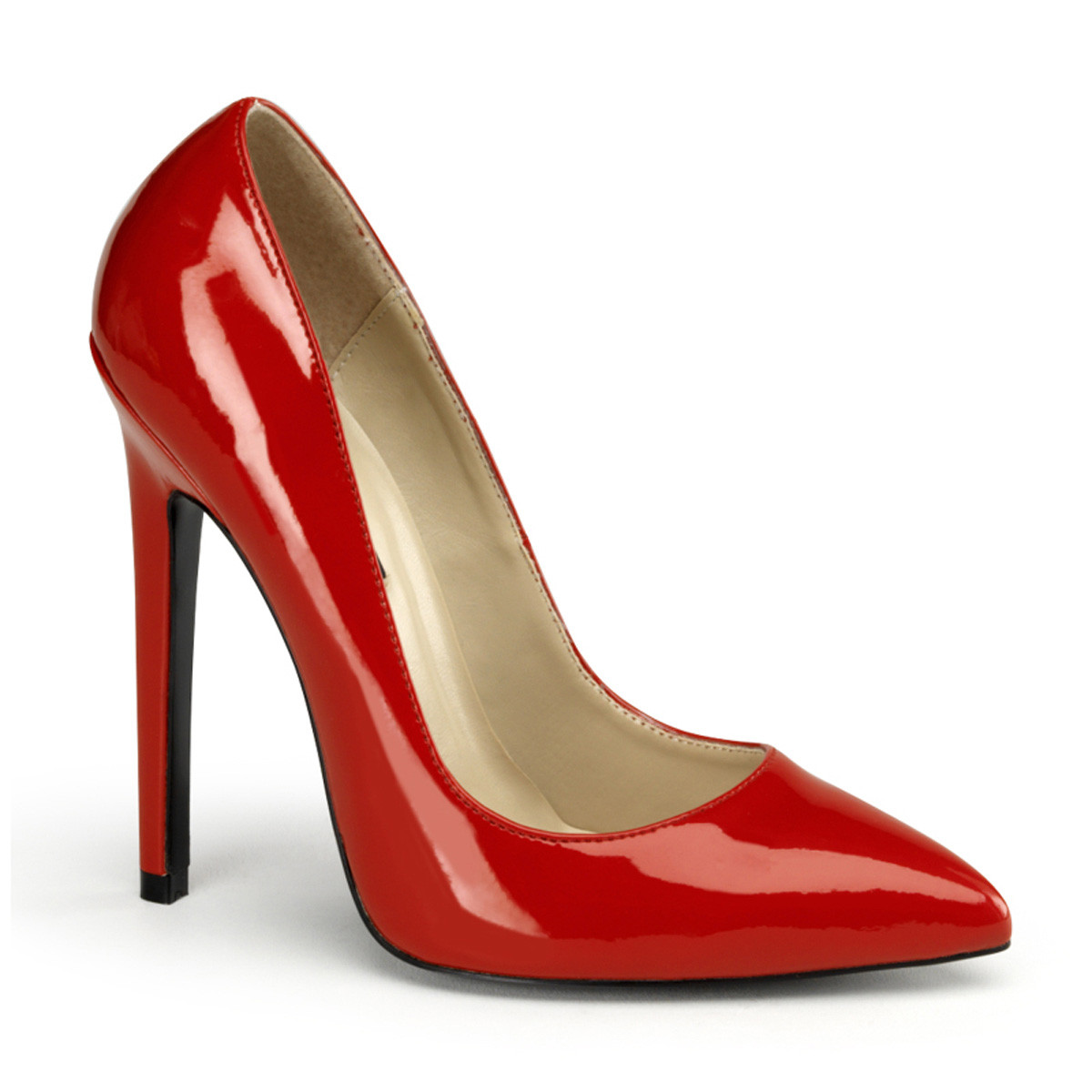 Escarpin rouge verni haut talon aiguille 12 cm Pleaser Shoes