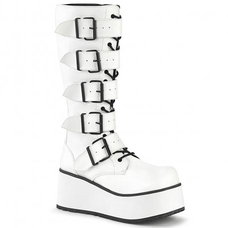 Bottes Gothiques blanches à Plateforme TRASHVILLE-518 Demonia Cult