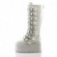 chaussure gothique blanche compensée DemoniaCult à boucles et zip arrière