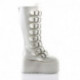 chaussure gothique blanche compensée Demonia Cult à boucles et zip arrière