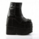 Boots gothiques noirs homme avec multi empiècements unis, semelle compensée du 37 au 45