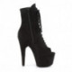 Bottine peep toe noire suédine à plateforme noire suédine et talon 18 cm | high heels boots