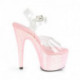 Sandale transparente à plateforme rose à paillettes irisées et talon 18 cm | Pleaser Hight Heels