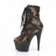 Bottine et noire motif camouflage résille à talon 18 cm - Pleaser Shoes