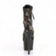 Bottine pole dance beige et noire motif camouflage résille à plateforme et talon 18 cm - Pleaser