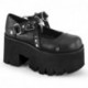 Chaussures Gothiques Plateformes ASHES-33 Demonia Cult en Simili Cuir Noir