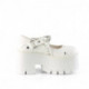 Chaussures Maryjane gothiques blanches à gros talon Demonia Cult