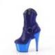 Bottine pole dance en strass bleu roi avec boucles et talon aiguille et talon 18 cm | Pleaser Shoes