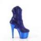 Bottine plateforme en strass bleu roi avec boucles et talon aiguille et talon 18 cm | exotic & high heels