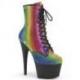 Chaussure pole dance multicolore arc-en-ciel Incrustée de strass avec plateforme noire mate