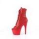 chaussure pole dance rouge mat a bout ouvert, talon aiguille 18 cm