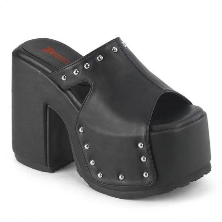 Mule gothique plateforme à gros talon carré 12 cm Demonia cult femme